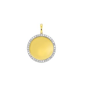 14K YG 1/10 ct. tw. Diamond Circle Disc Charm