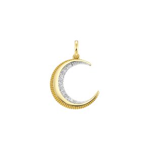 14K YG 1/20 ct. tw. Diamond Celestial Textured Charm