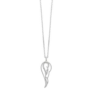 Silver 1/10 ct. tw. Diamond Wing Pendant