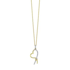 10K YG 1/20 ct. tw. Diamond Heart Knot Pendant