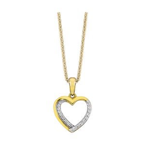 10K YG 1/15 ct. tw. Diamond Heart Pendant