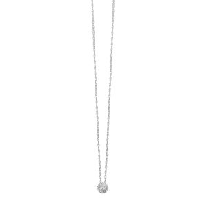 14K WG 1/10 ct. tw. Diamond Seven Stone Cluster Pendant