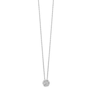 14K WG 1/3 Diamond Seven Stone Cluster Pendant