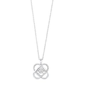 Silver 1/10 ct. tw. Diamond Interlink Heart Pendant