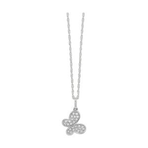 10K WG 1/15 ct. tw. Diamond Pave Butterfly Pendant