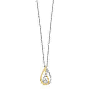 Silver YG 1/10 ct. tw. Diamond Interlink Pendant