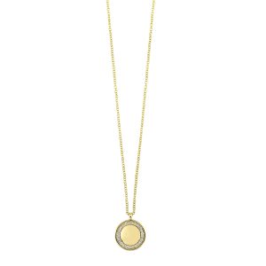 14K YG 1/20 ct. tw. Diamond Disc Circle Shape Pendant