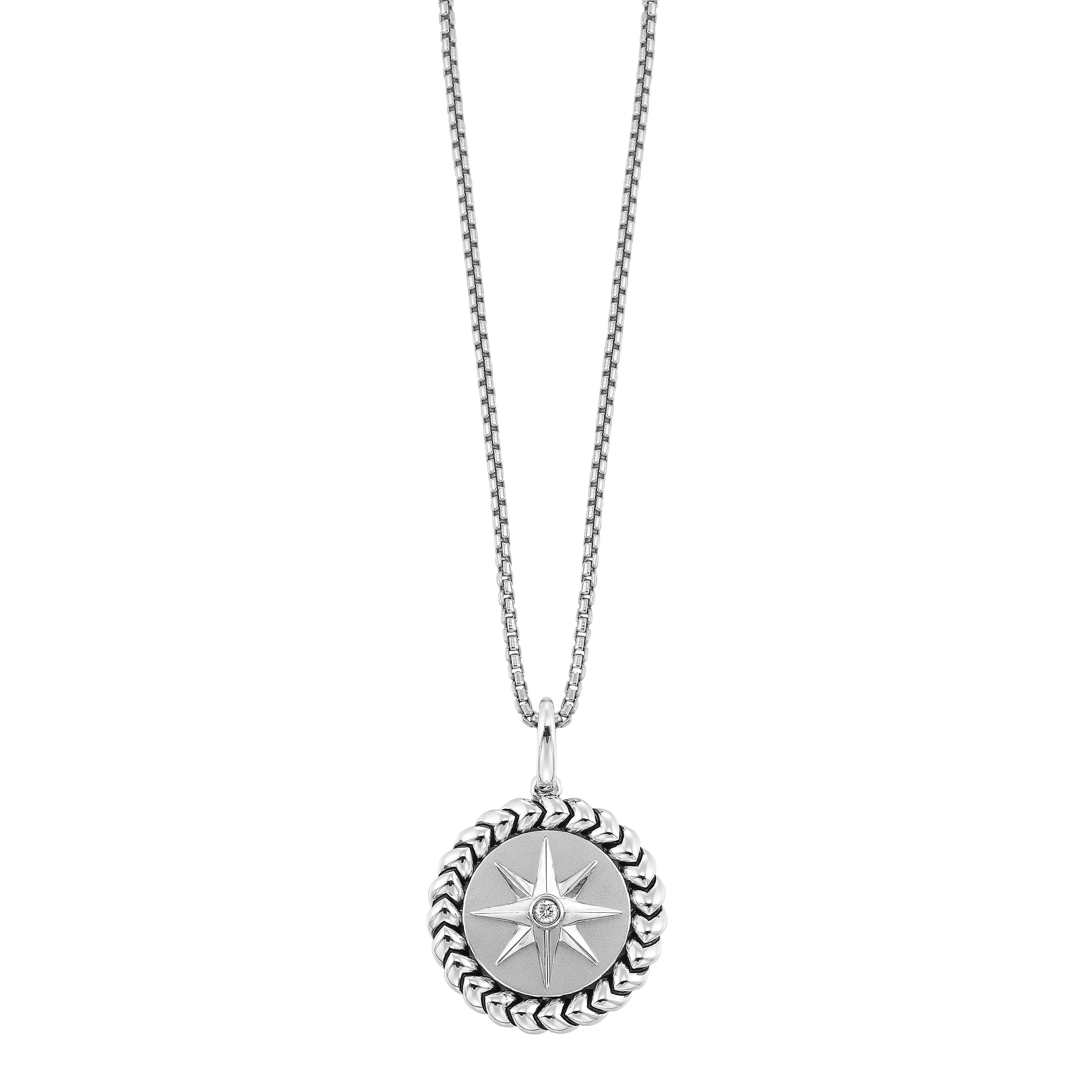 Silver 1/50 ct. tw. Diamond North Star Perfect Love Fashion Pendant