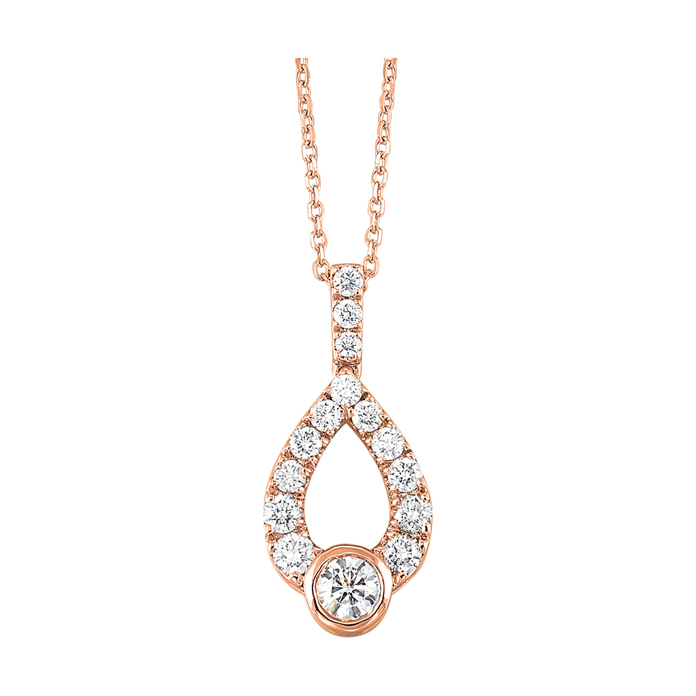 14K RG 1/4 ct. tw. Diamond Pendant
