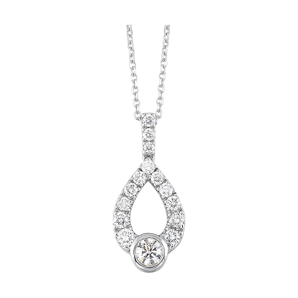 14K WG 1/4 ct. tw. Diamond Pendant