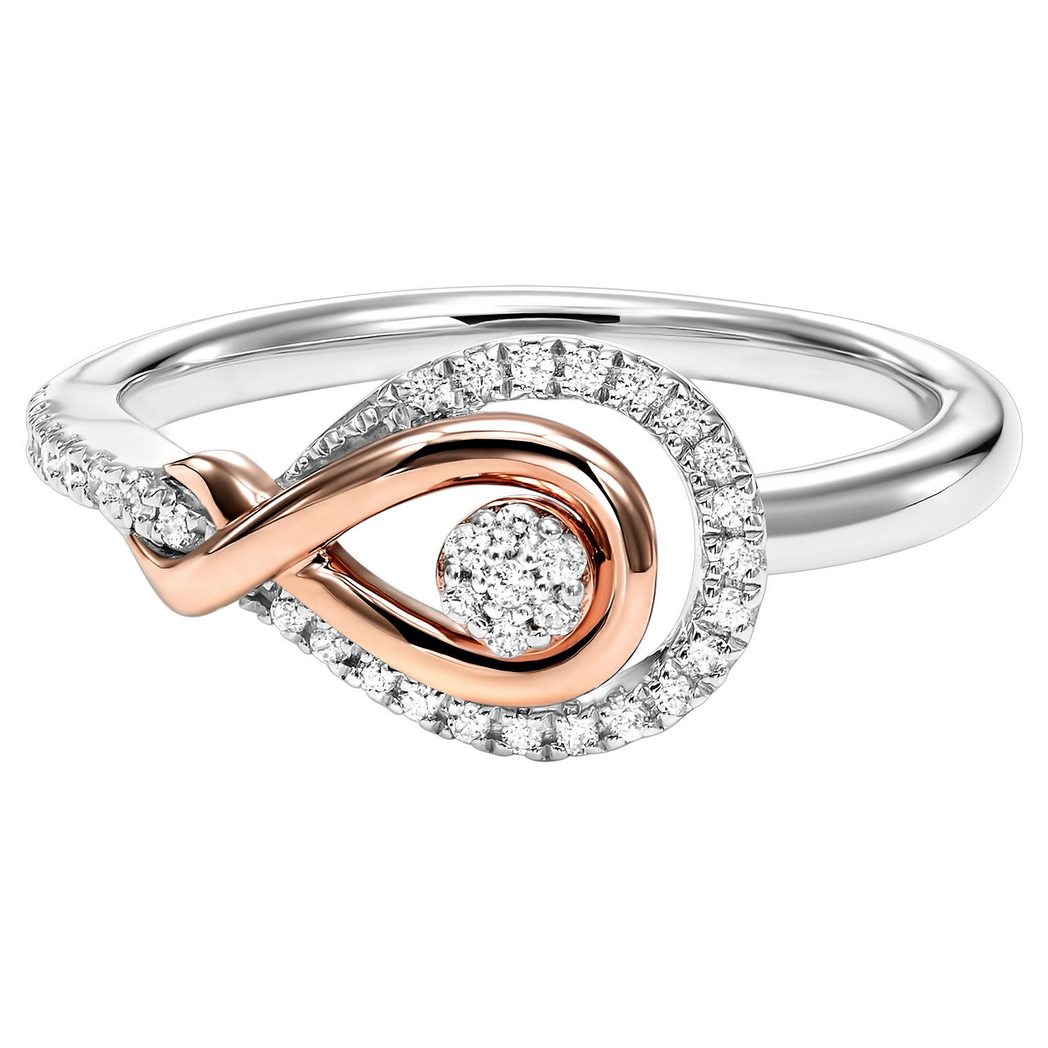 Silver RG 1/6 ct. tw. Diamond Mixed Metal Infinity Ring