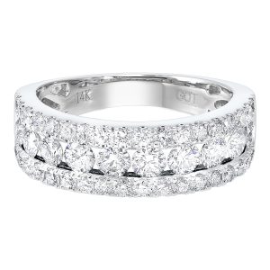 14K WG 1 1/2 ct. tw. Diamond Three Row Band