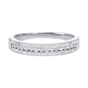 14K WG 1/4 ct. tw. Diamond Three Row Band