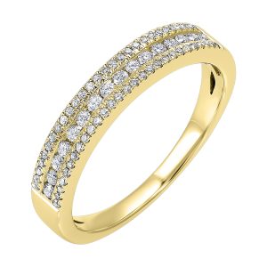 14K YG 1/4 ct. tw. Diamond Three Row Band