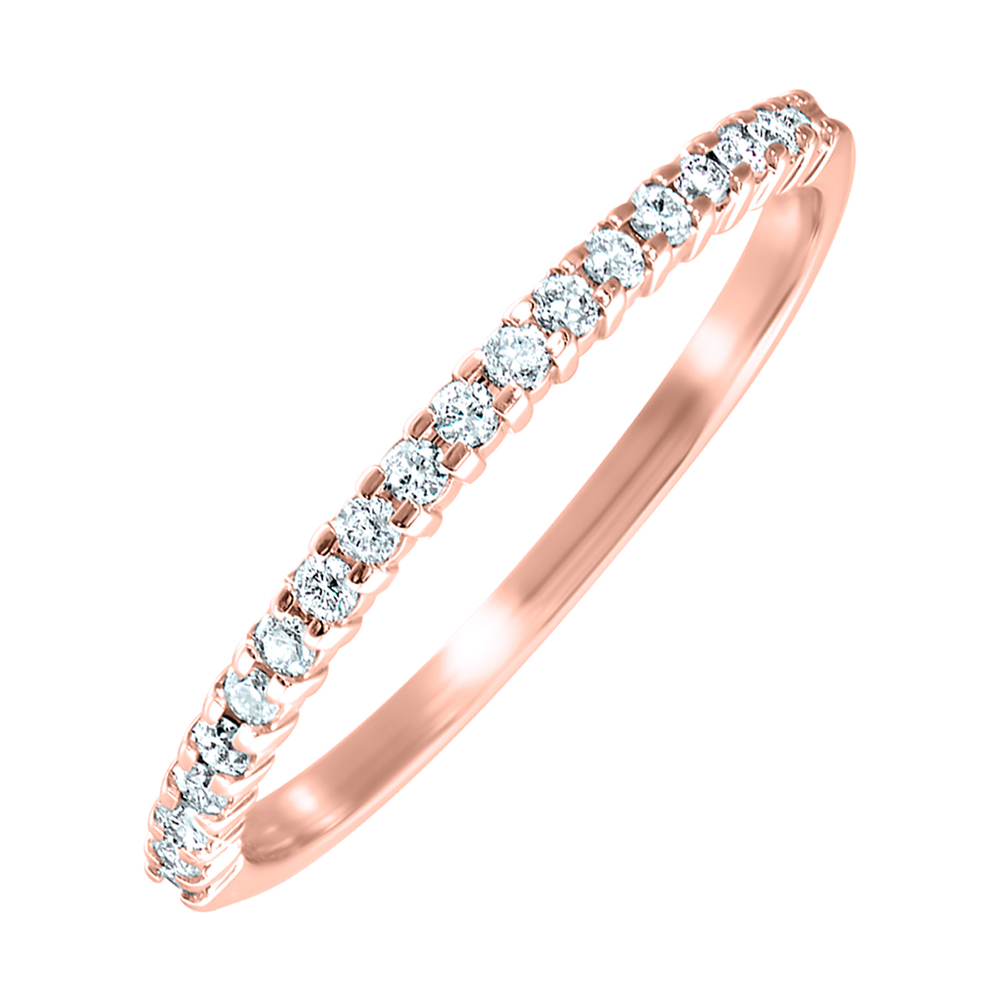 10K RG 1/6 ct. tw. Diamond Shared Prong Stackable Ring