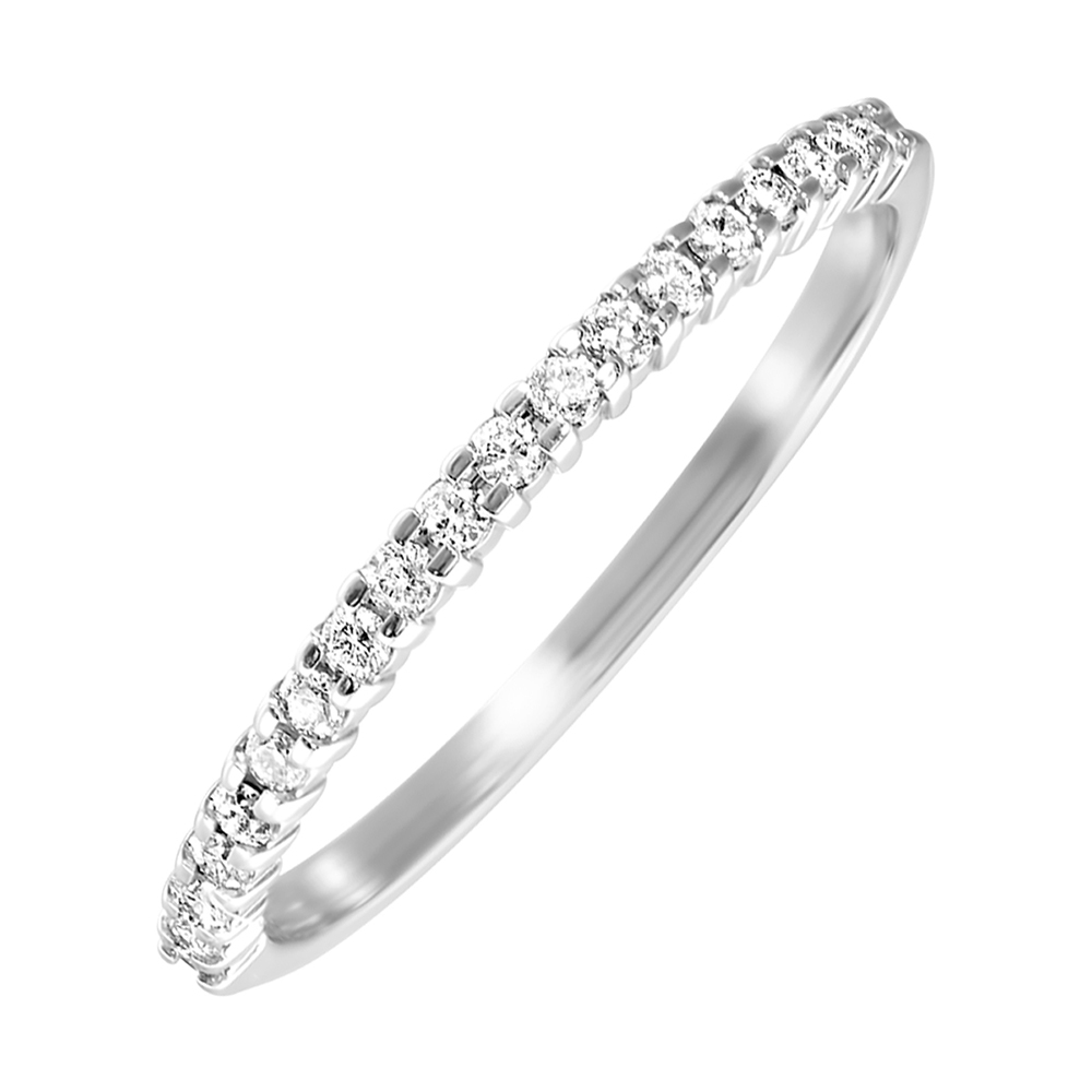14K WG 1/7 ct. tw. Diamond Shared Prong Stackable Ring