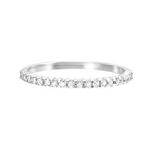 10K WG 1/6 ct. tw. Diamond Shared Prong Stackable Ring
