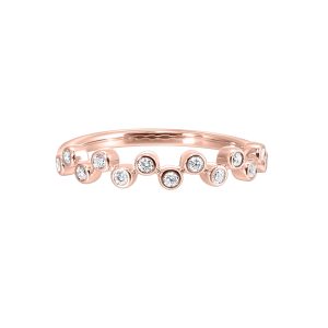14K RG 1/5 ct. tw. Diamond Zig Zag Bezel set Ring