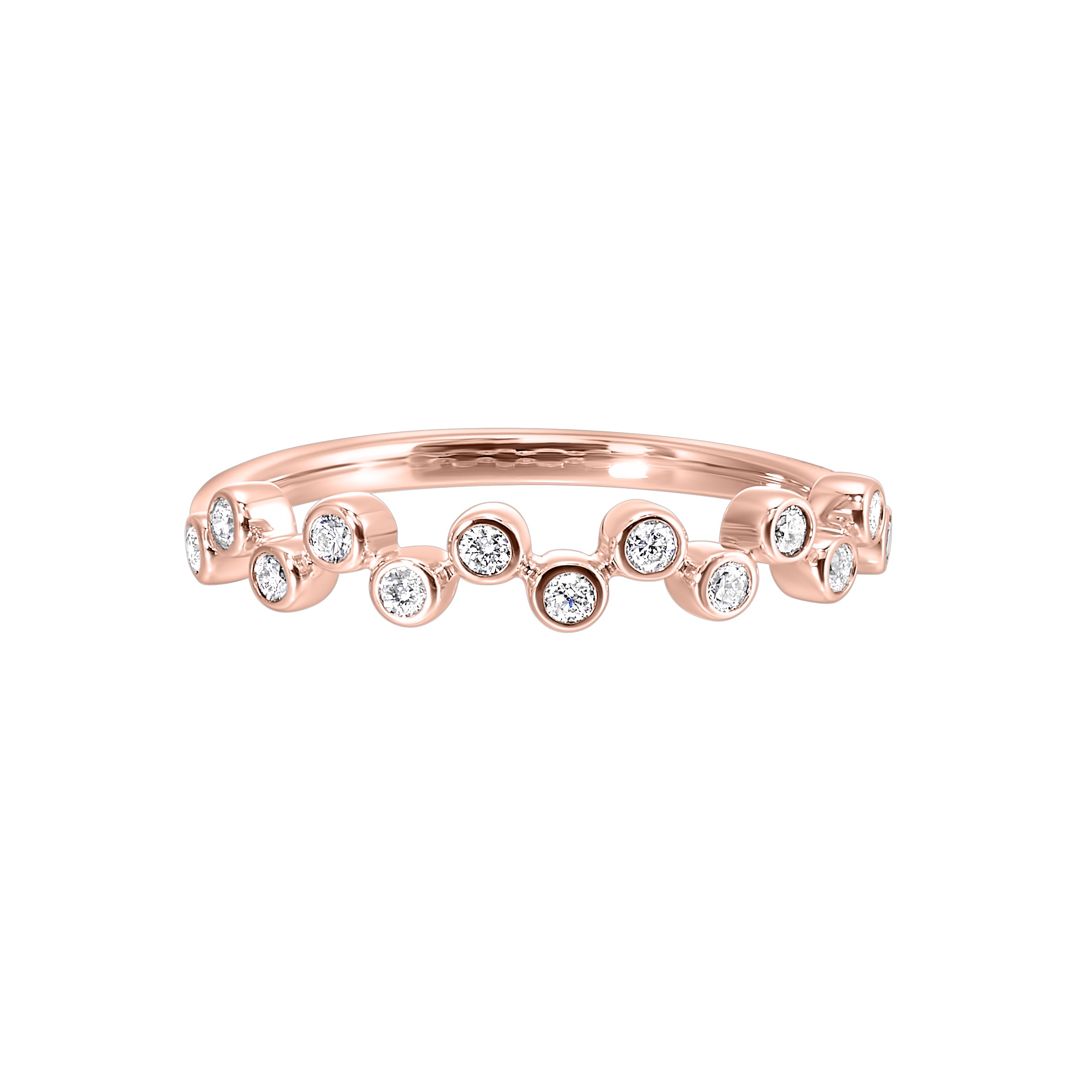 14K RG 1/5 ct. tw. Diamond Zig Zag Bezel set Ring