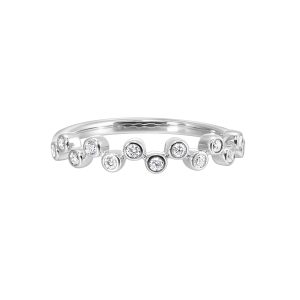 14K WG 1/5 ct. tw. Diamond Zig Zag Bezel set Ring