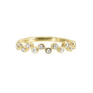 14K YG 1/5 ct. tw. Diamond Zig Zag Bezel set Ring