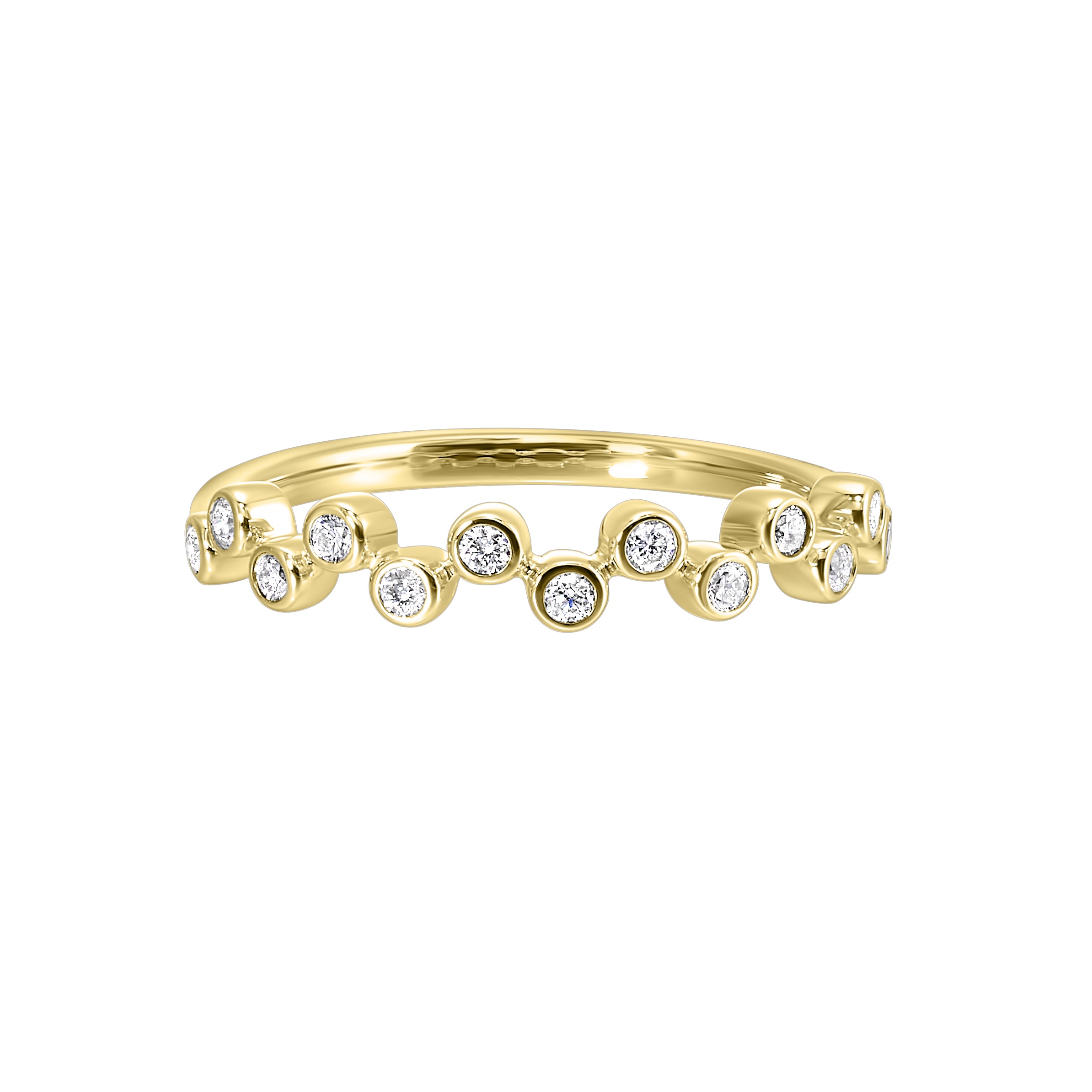 14K YG 1/5 ct. tw. Diamond Zig Zag Bezel set Ring