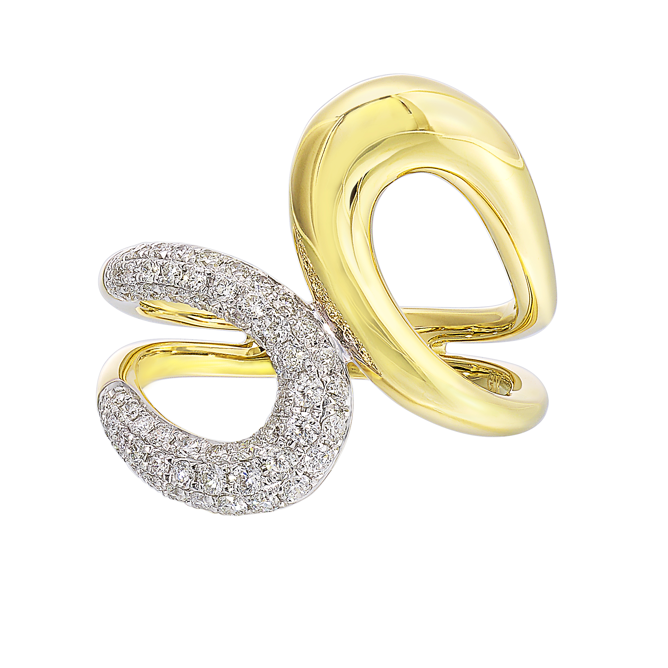 14K YG 1/2 ct. tw. Diamond Bypass Ring