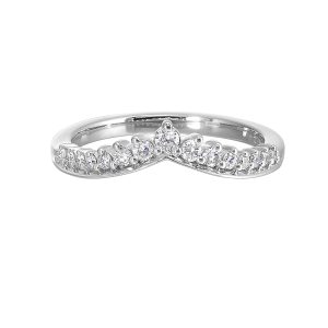 14K WG 1/4 ct. tw. Diamond Chevron Wedding Band