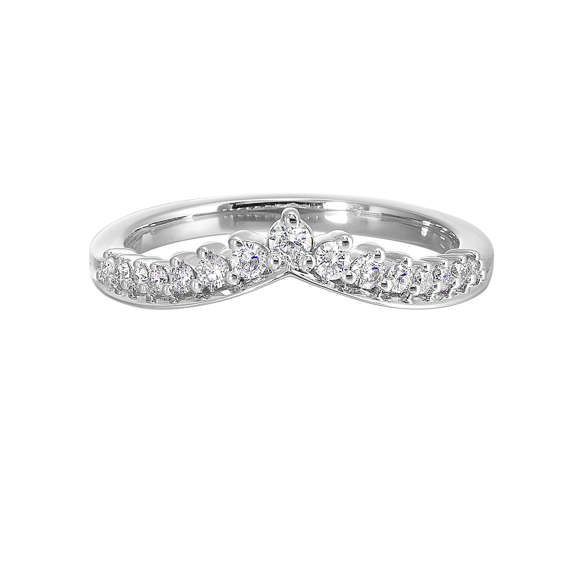 14K WG 1/4 ct. tw. Diamond Chevron Wedding Band