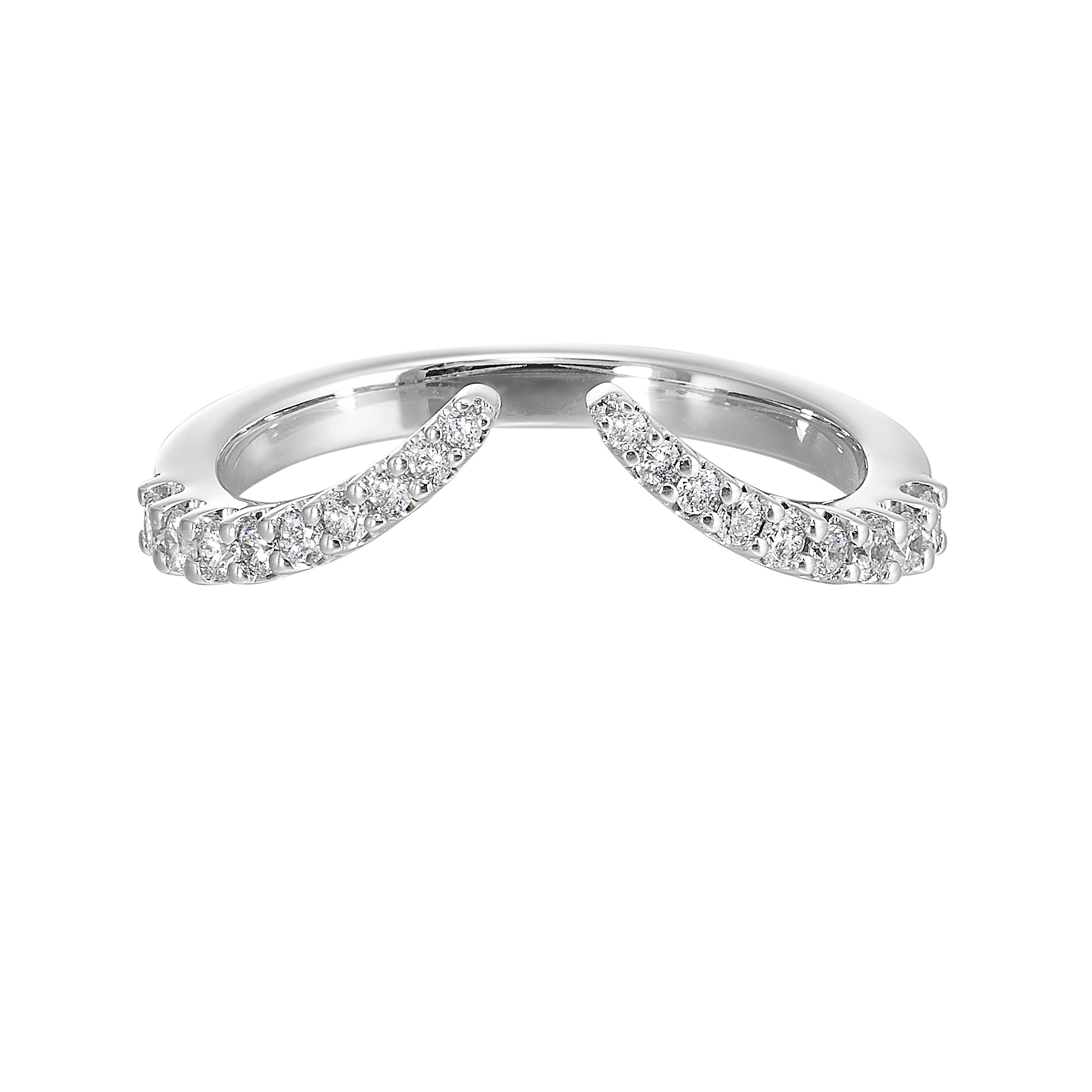14K WG 1/4 ct. tw. Diamond Open Chevron Wedding Band