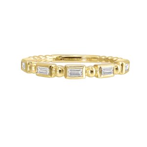 14K YG 1/5 ct. tw. Diamond Baguette Stackable Ring