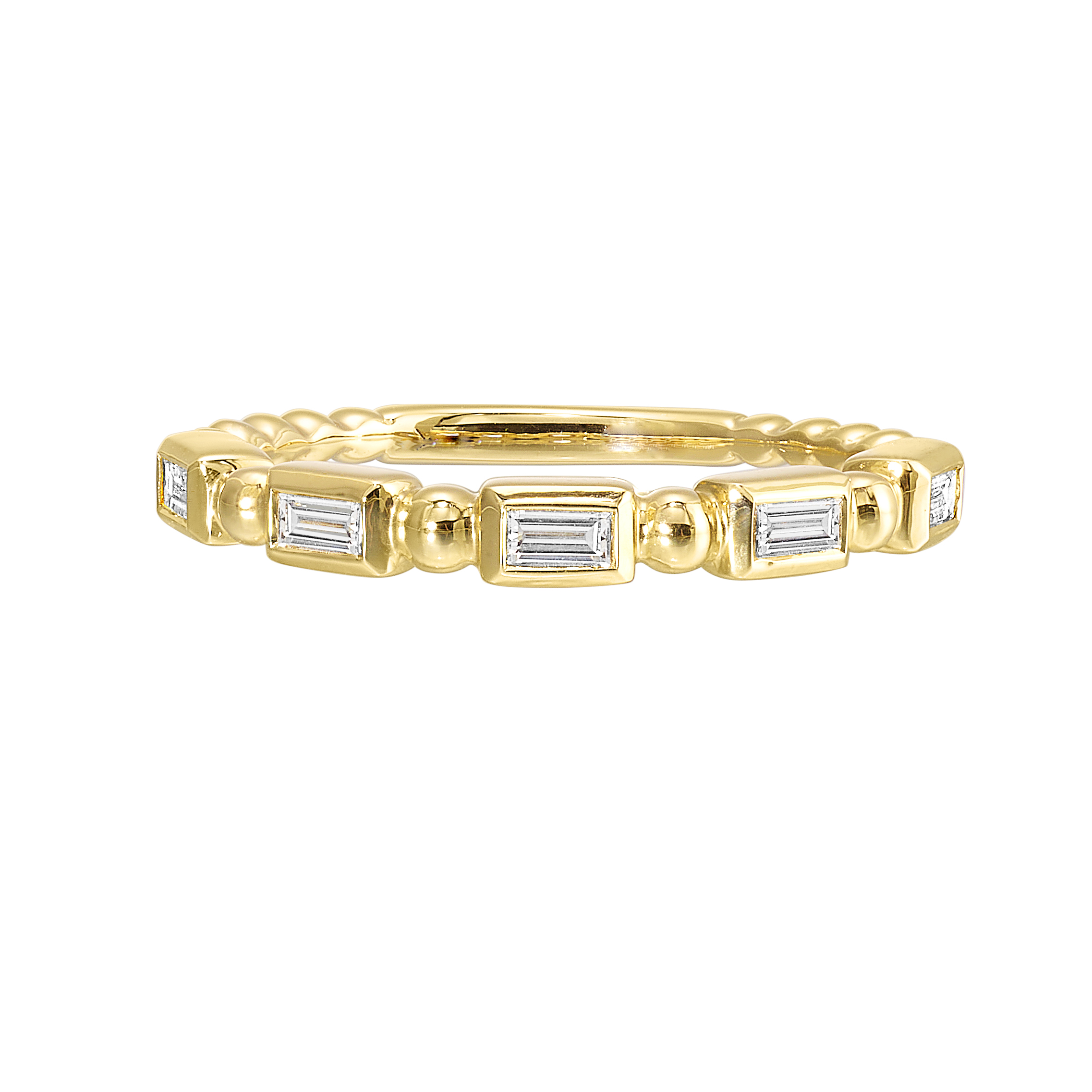 14K YG 1/5 ct. tw. Diamond Baguette Stackable Ring