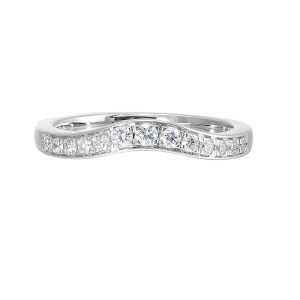 14K WG 1/4 ct. tw. Diamond Contour Wedding Band