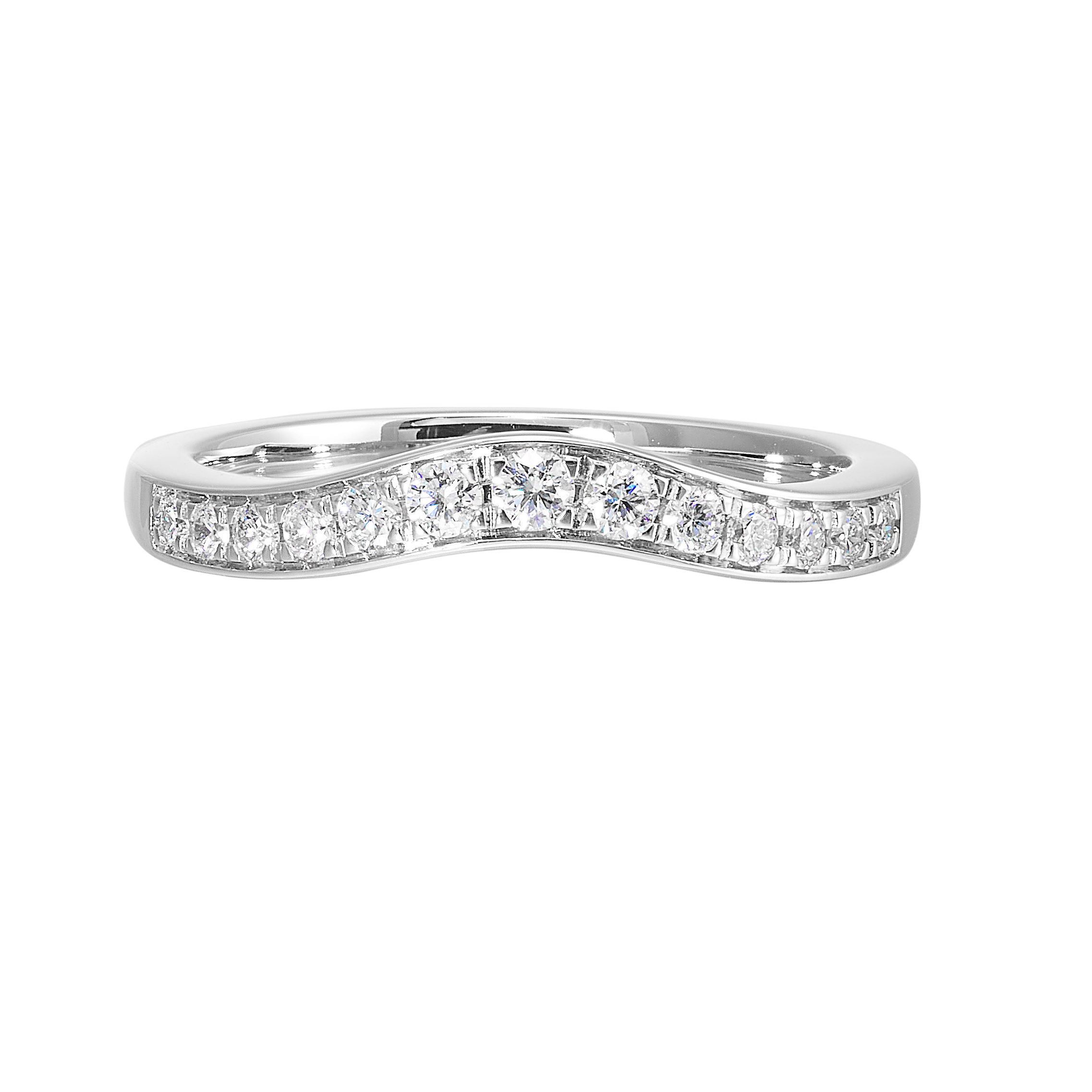 14K WG 1/4 ct. tw. Diamond Contour Wedding Band