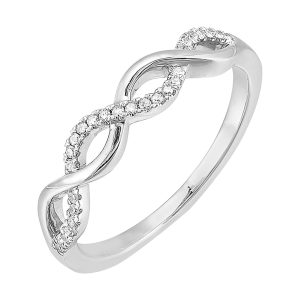 10K WG 1/10 ct. tw. Diamond Fashion Twisted Ring