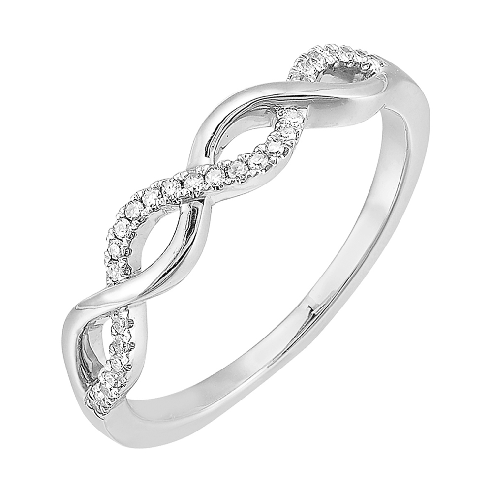 10K WG 1/10 ct. tw. Diamond Fashion Twisted Ring