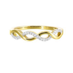 10K WG 1/10 ct. tw. Diamond Fashion Twisted Ring