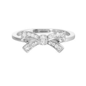 10K WG 1/7 ct. tw. Diamond Bow Ring