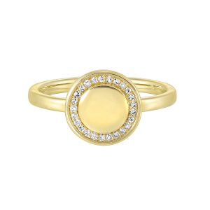 14K YG 1/20 ct. tw. Diamond Circle Disc Ring