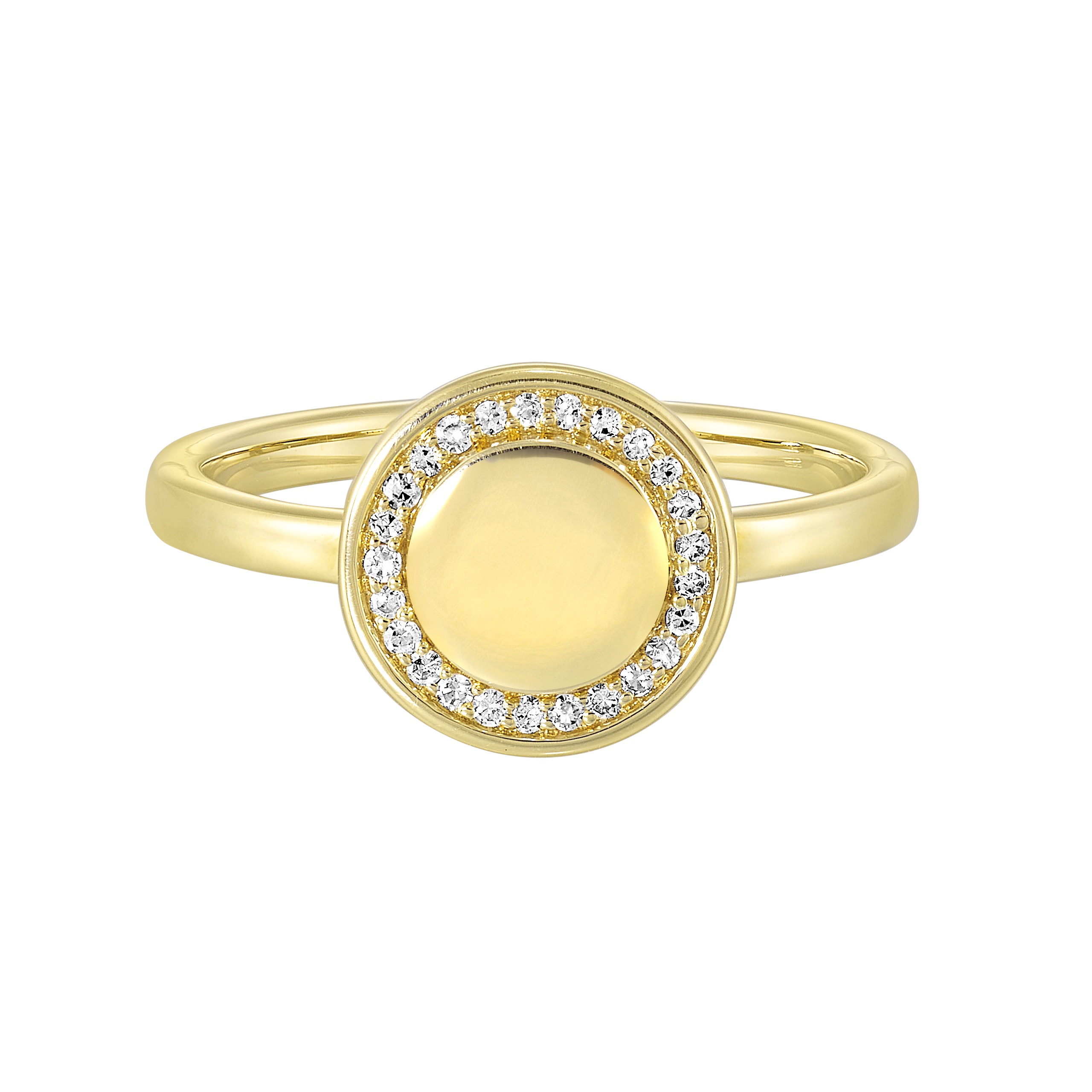 14K YG 1/20 ct. tw. Diamond Circle Disc Ring