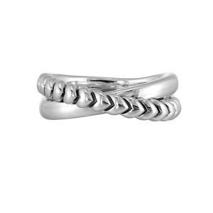 Silver Crossover Perfect Love Fashion Ring