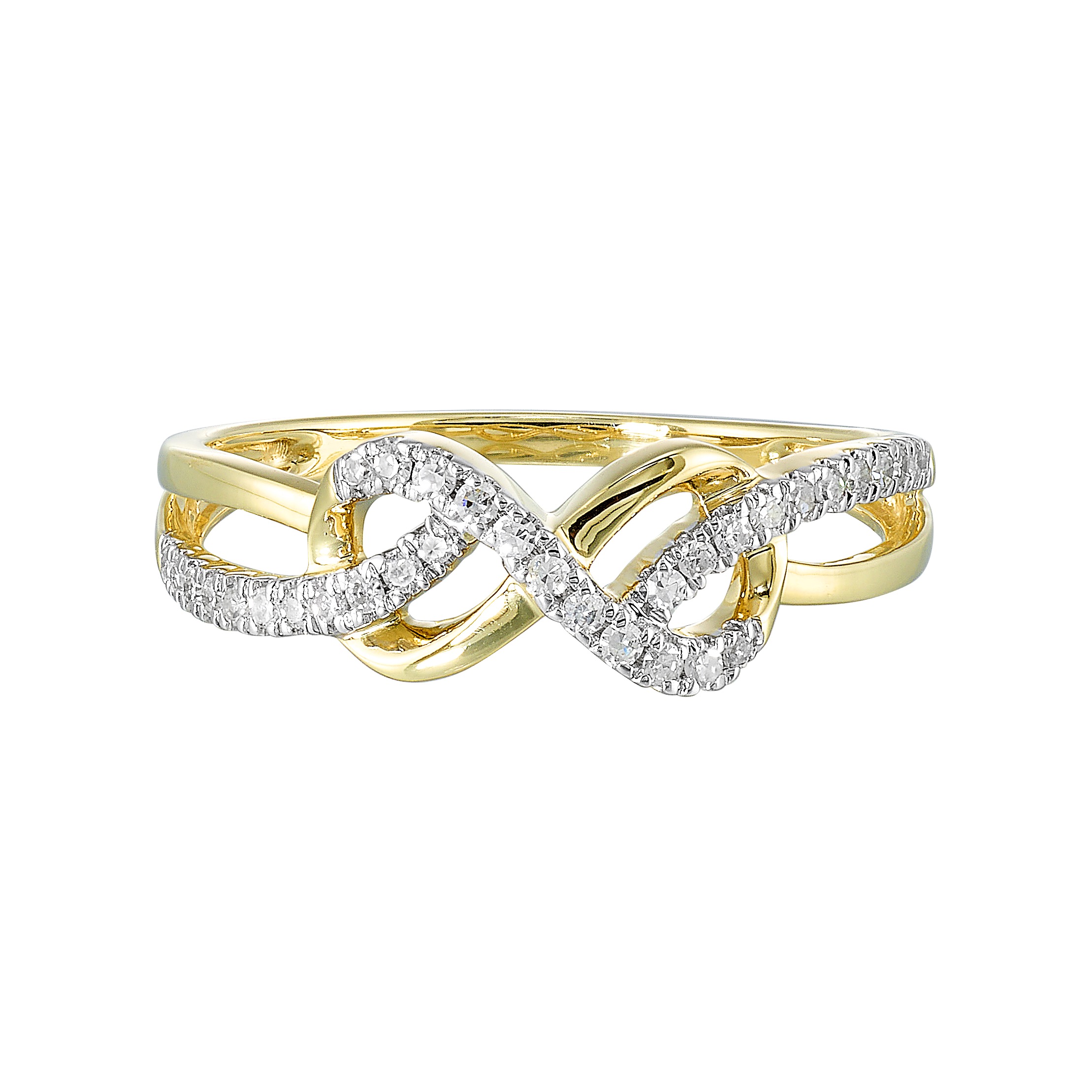 10K YG 1/6 ct. tw. Diamond Infinity Ring