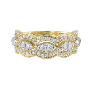 14K YG 3/4 ct. tw. Diamond Scallop Fashion Ring
