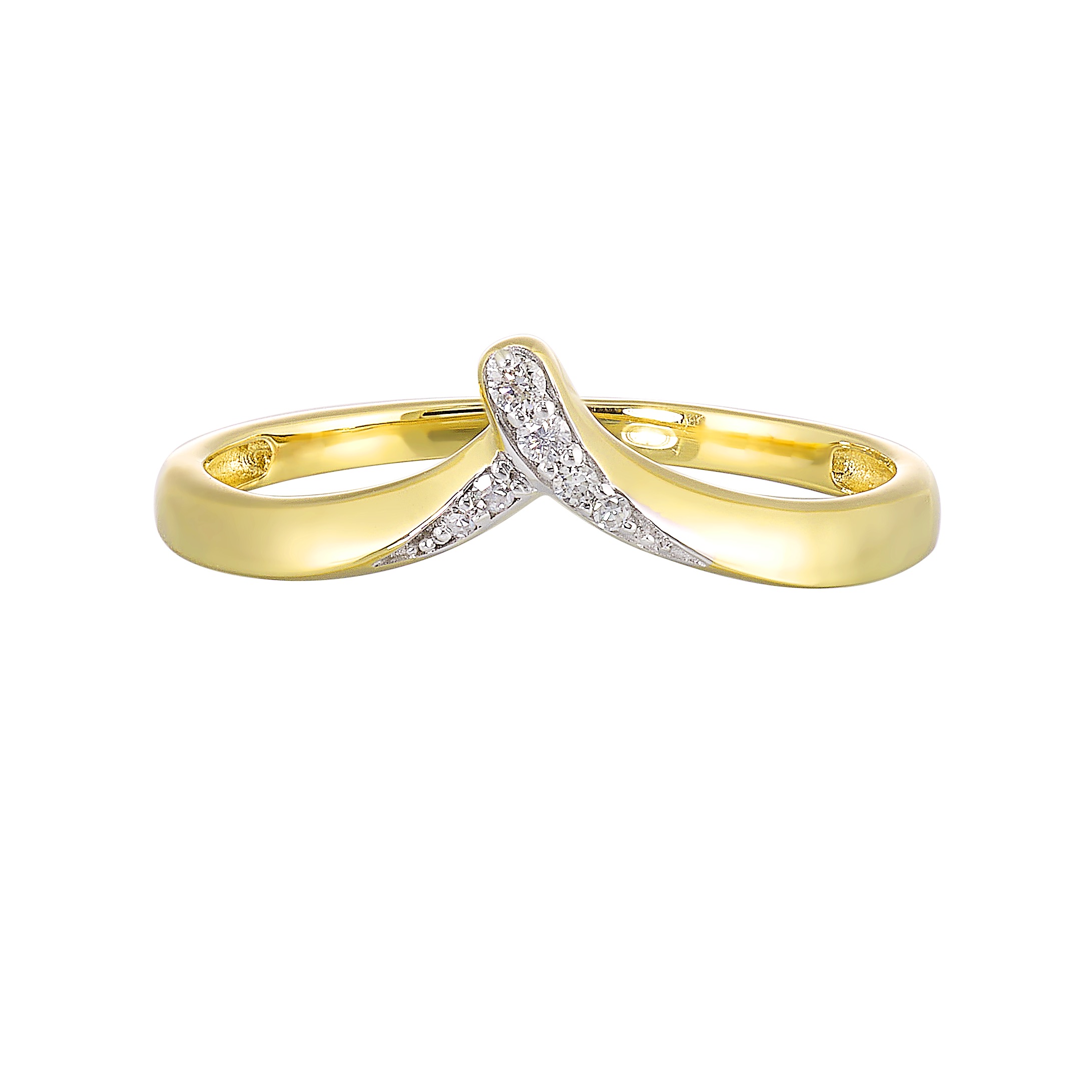 14K YG 1/20 ct. tw. Diamond Chevron Wedding Band