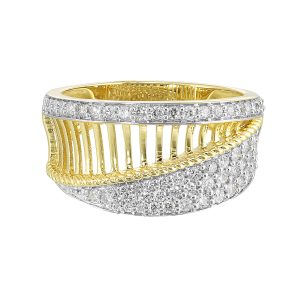 14K WYG 1/2 ct. tw. Diamond Mixed Metal Fashion Ring