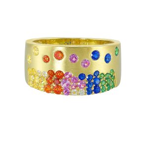 14K YG 1 1/4 ct. tw. Multi Gemstone Scattered Ring