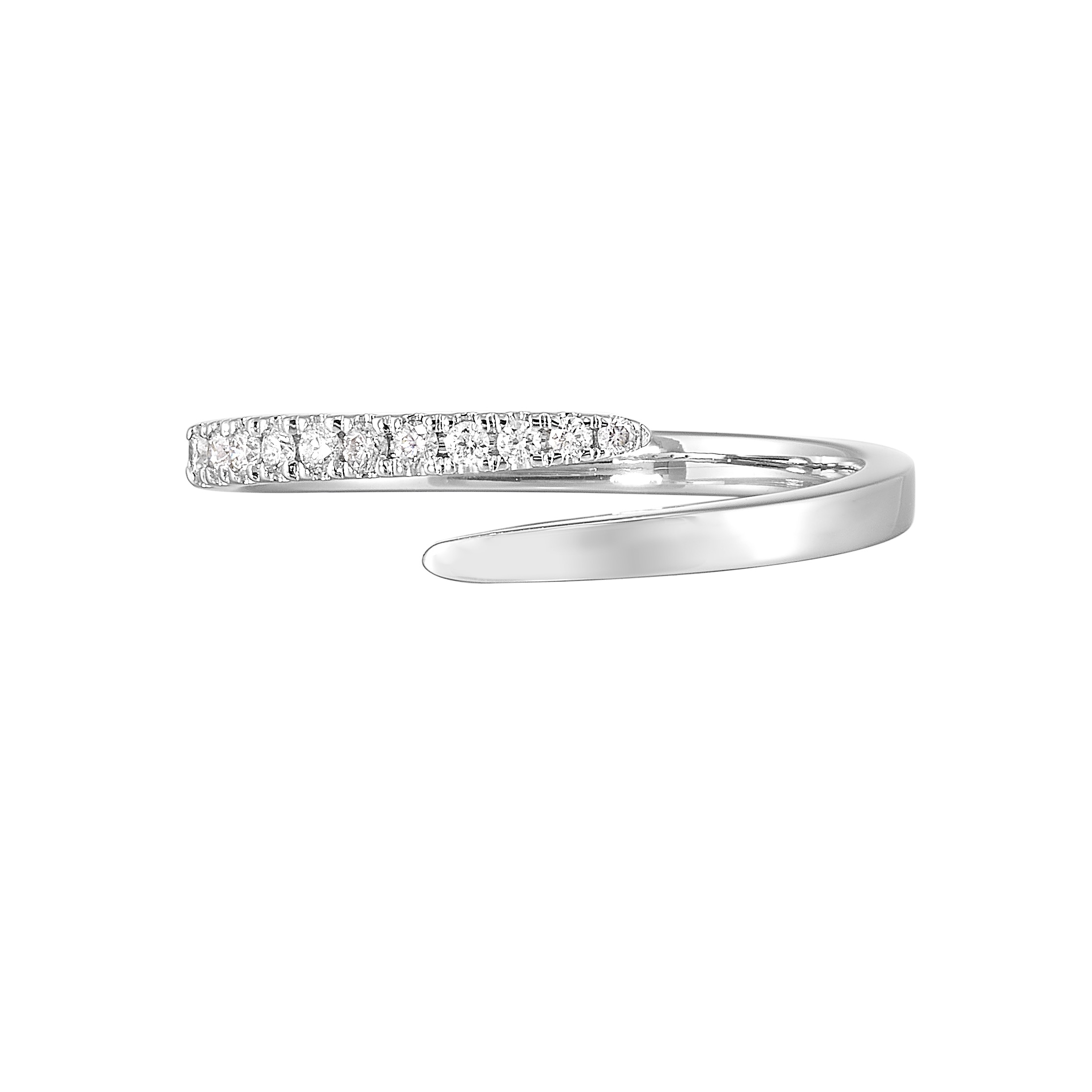 14K WG 1/10 ct. tw. Diamond Open Bypass Ring