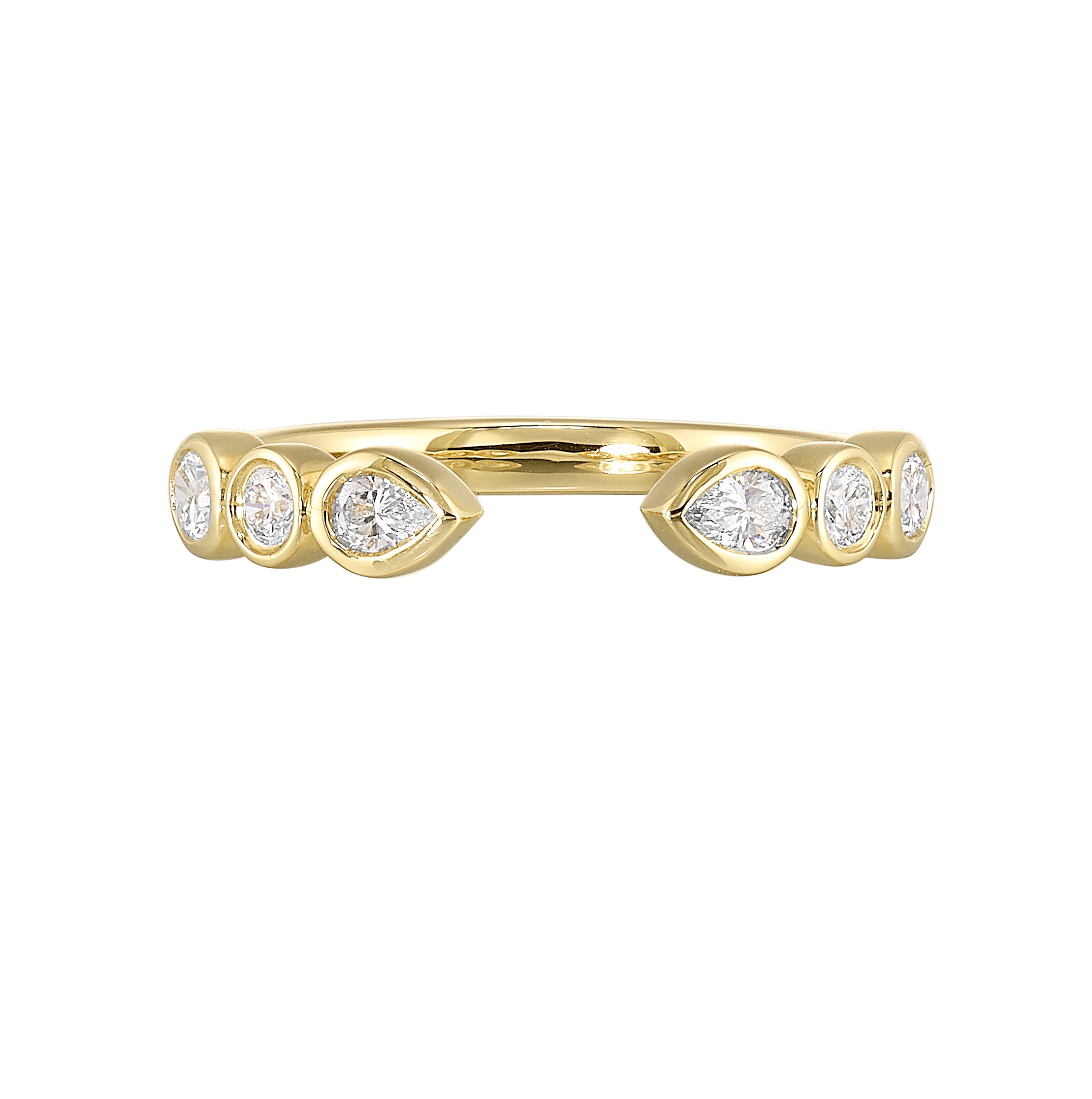 14K YG 3/8 ct. tw. Diamond Open Stackable Ring