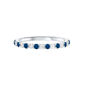 10K WG 1/5 ct. tw. Diamond & 1/5 ct. tw. Sapphire Stackable Ring