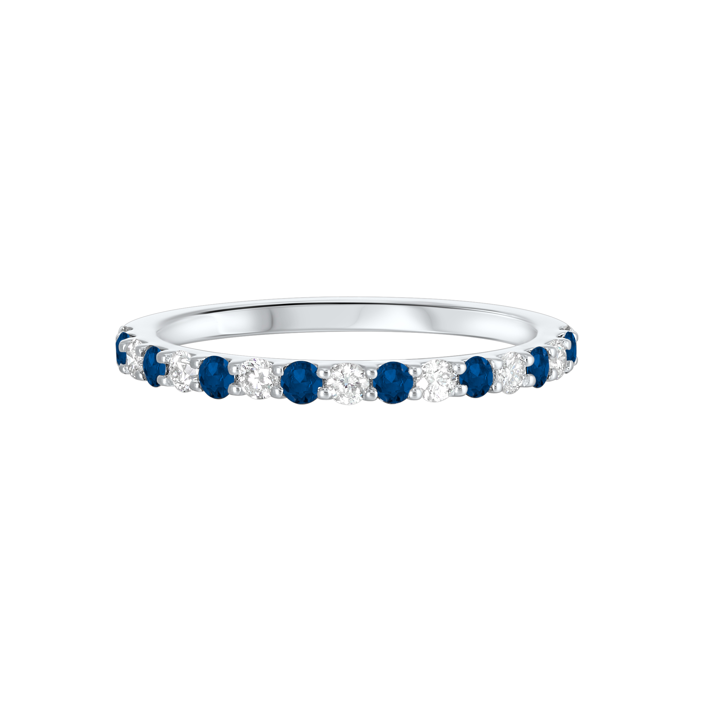 10K WG 1/5 ct. tw. Diamond & 1/5 ct. tw. Sapphire Stackable Ring